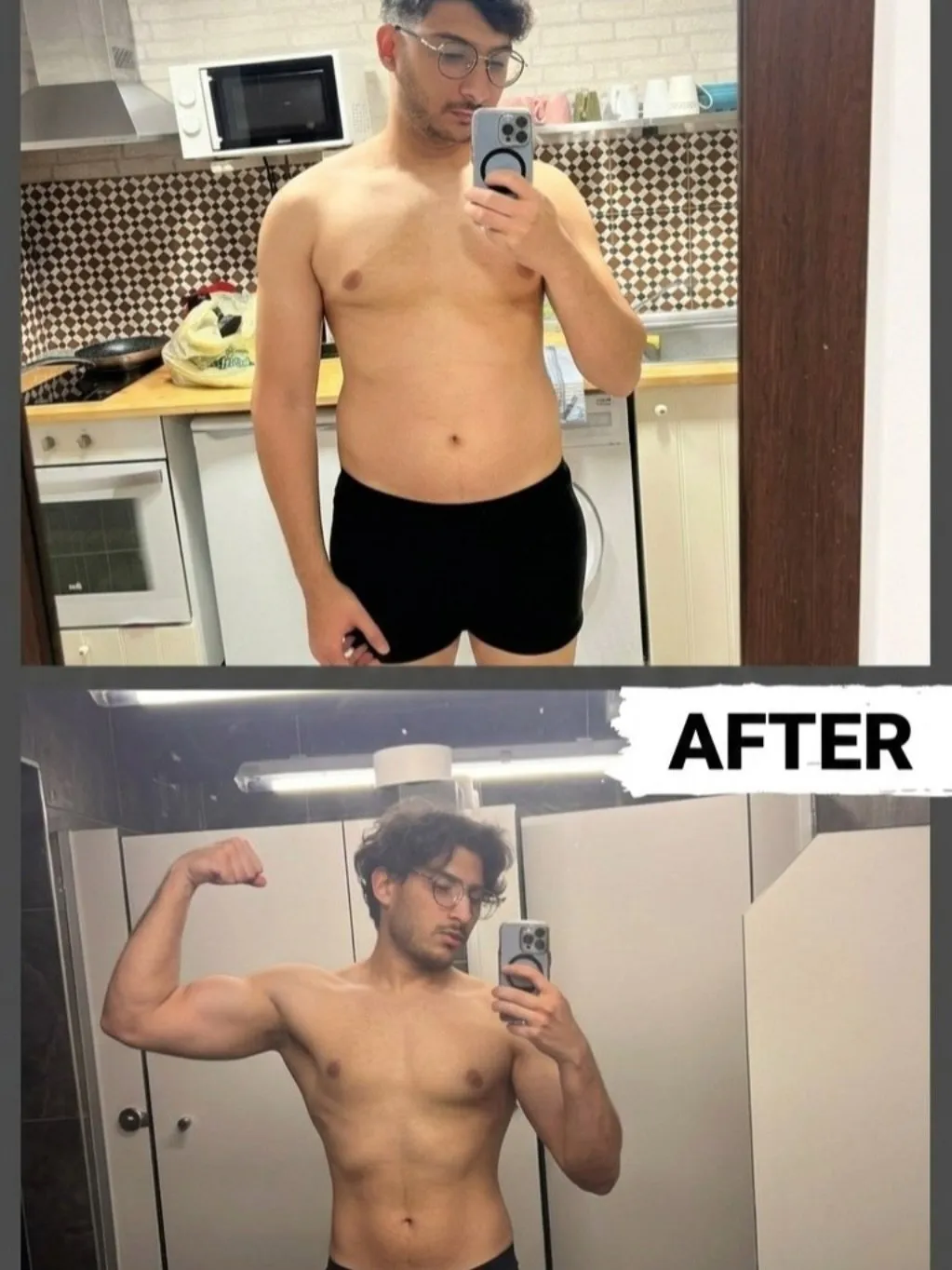Avant / Après · De skinny-fat à sec et musclé